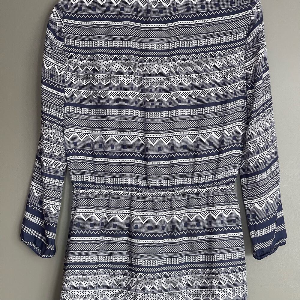 Veronica Beard Agathe Dress Blue White Silk Size 0 Flounce Hem Lightweight Chic - Picture 10 of 16